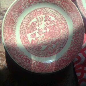 Vintage pink and White china Plate